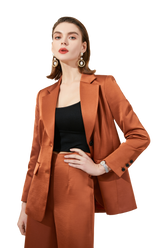 Caramel Wide Leg Loose Fit Pantsuit - FashionByTeresa